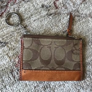 Brown Coach Cardholder & Key Ring